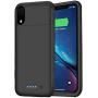 Battery Case for iPhone XR, Feob Upgraded 5500mAh Portable Charging Case Extended Battery Pack for iPhone XR Charger Case (6.1 inch)- Black
