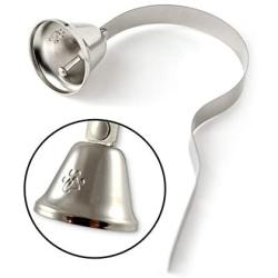 Mighty Paw Metal Potty Bell, an All Metal Dog Doorbell with Sleek Silver Bell and Support, The Thick-Walled Durable Bell Optimizes Sound Quality. Includes Training Guide