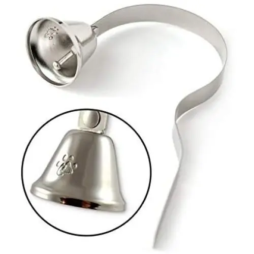Mighty Paw Metal Potty Bell, an All Metal Dog Doorbell with Sleek Silver Bell and Support, The Thick-Walled Durable Bell Optimizes Sound Quality. Includes Training Guide Mighty Paw Metal Potty Bell, an All Metal Dog Doorbell with Sleek Silver Bell and Support, The Thick-Walled Durable Bell Optimizes Sound Quality. Includes Training Guide