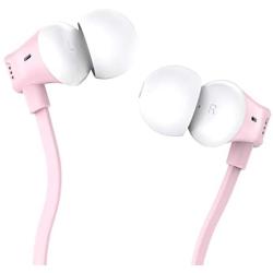 Earbuds, Vogek Tangle-Free Flat Cord Ergonomic in-Ear Headphones with Dynamic Crystal Clear Sound, Earphones with S/M/L Eartips Compatible with Samsung, Android Phone and More (Pink) Title