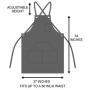 Hudson Durable Goods - Heavy Duty Waxed Canvas Work Apron with Tool Pockets (Grey), Cross-Back Straps & Adjustable M to XXL