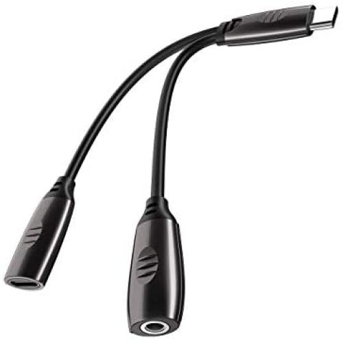 USB C to 3.5 mm Headphone Jack Adapter with Fast Charging 2-in-1 USB Type C to 3.5mm Audio Adapter Compatible with Pixel 4 3 2 XL/Samsung Note 10/10+/iPad Pro2018/ Huawei/Xiaomi/HTC/OnePlus
