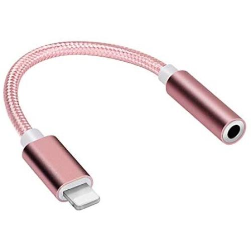 3.5mm Headphone Jack Adapter,Connector Aux Audio Headphone Dongle Stereo Cable for iPhone 11/11 Pro/11 Pro Max/Xs/Xs Max/XR/iPhone 8/8 Plus/X (10) / 7/7 Plus,Compatible with iOS Systems Pink