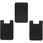 HUO ZAO Cell Phone Wallet, Silicone Credit Card Id Holder with Adhesive Stick-on fits Apple iPhone iPad Samsung Galaxy Android Smartphones, Table, Refrigerator, Door - 10 Pack (Black Color - 3 Pack)