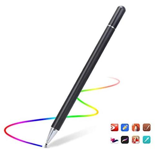 Capacitive Stylus Pen for Touch Screens, High Sensitivity Pencil Magnetism Cover Cap Compatible with iPad Pro/iPad Mini/iPad Air/iPhone Series All Capacitive Touch Screens (Black)