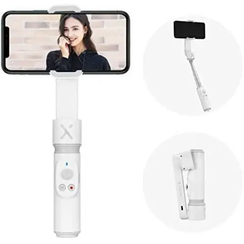 ZHIYUN Smooth X Gimbal Stabilizer for iPhone Smartphone, Extendable Selfie Stick, Foldable Handheld iPhone Gimbal, Vlog & YouTube Video, Face/Object Tracking, Bluetooth Remote, Gesture & Zoom - White ZHIYUN Smooth X Gimbal Stabilizer for iPhone Smartphone, Extendable Selfie Stick, Foldable Handheld iPhone Gimbal, Vlog & YouTube Video, Face/Object Tracking, Bluetooth Remote, Gesture & Zoom - White