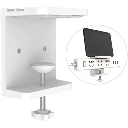 WGOAL Power Strip Holder, Outlet Surge Protector Wall Mount, Space-Save Power Strip Organizer with Mobile Phone Tablet Holder (White) WGOAL Power Strip Holder, Outlet Surge Protector Wall Mount, Space-Save Power Strip Organizer with Mobile Phone Tablet Holder (White)