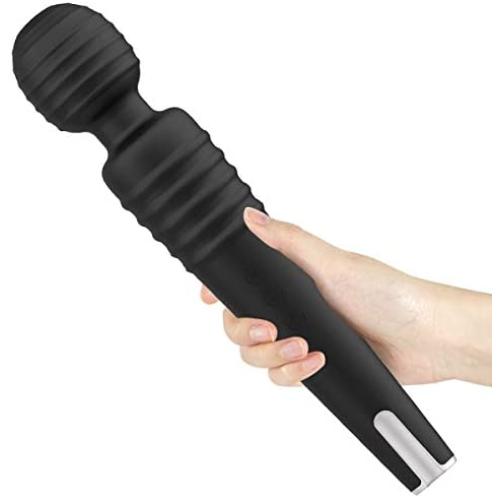 Cordless Wand Massager Handheld Back Massager with 20 Magic Vibrations 3 Speeds 12000RPM Motor, PALOQUETH Electric Deep Tissue Massager Personal Body Therapeutic Massager for Neck Leg Shoulder