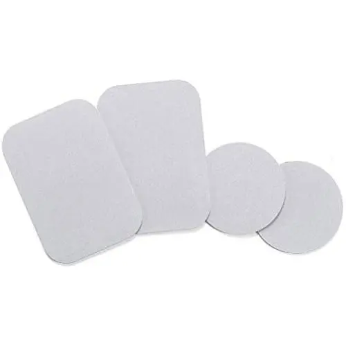 Mount Metal Plate with Adhesive for Magnetic Cradle-Less Mount -X4 Pack 2 Rectangle and 2 Round (Compatible with WizGear mounts) (Silver)