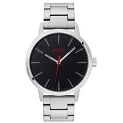 HUGO by Hugo Boss Mens #Stand Quartz Watch with Stainless Steel Strap, Silver, 20 (Model: 1530140)