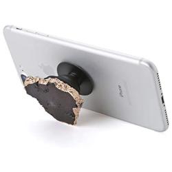 Gorgeous Agate Crystal Druzy Quartz Phone Grip Phone Holder for Smart Phones and Tablets (Black)