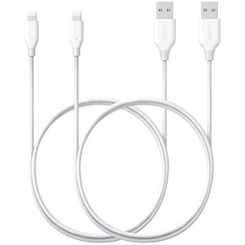 Anker [2 Pack] Powerline Lightning Cable (6ft) Apple MFi Certified - Lightning Cables for iPhone Xs/XS Max/XR/X / 8/8 Plus / 7/7 Plus, iPad Mini / 4/3 / 2, iPad Pro Air 2
