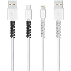 Jetec 12 Pieces Highly Flexible Silicone Micro USB Protector, Mouse Cable Protector, Suit for All Cell Phones, Computers and Chargers (Gray and Black)