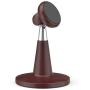 Desktop Magnetic Phone Stand, enGMOLPHY Cell Phone Holder Desk, Compatible with iPhone 11 Xs XR 8 X 7 6 6s, Kindle, Android Smartphone Dock Magnet for Office Desk and Home-Walnut Wood Grain