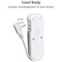 Small Power Strip with USB - NTONPOWER 2 Outlets 3 USB Portable Desktop Charging Station with 15 inches Wrapped Short Extension Cord, Travel Power Strip for for Hotel, Cruise, Home and Office - White