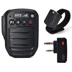 HYS Walkie Talkies Bluetooth Wireless Mic 2 Pin Shoulder Speaker Mic for Baofeng UV-5R 5RA 5RB 5RC Kenwood TK-2400 Retevis RT21 RT22 RT27 Two-Way Radio