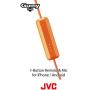 BLACK GUMY In ear earbuds with stay fit ear tips and MIC.  Wired 3.3ft colored cord cable with headphone jack.  Small, medium, and large ear tip earpieces included.  JVC GUMY HAFX7MB