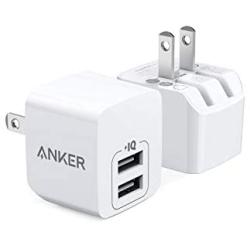 USB Charger, Anker 2-Pack Dual Port 12W Wall Charger with Foldable Plug, PowerPort Mini for iPhone Xs/X / 8/8 Plus / 7 / 6S / 6S Plus, iPad, Samsung Galaxy Note 5 / Note 4, HTC, Moto, and More