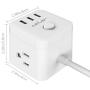 Power Strip with usb ports JSVER USB Power Strip, 4.92 Ft Extension Cord with 3 Outlets 3 USB Ports, power cube with usb for Travel, Home, Office, Phones, iPhone X/XS/XR, Tablets, Cruise Ship (White)
