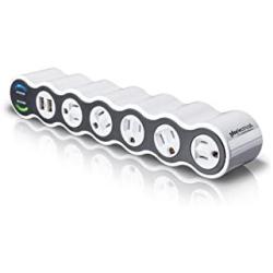 360 Electrical 36052 White Surge Protector, 5-Outlet + 2 USB + 4 ft. Cord