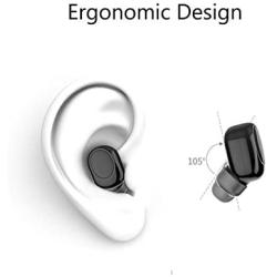 Mini Bluetooth Earbud, X11U Wireless Earphone Invisible Headphone in-Ear Headset Earpiece Built- in Microphone with Magnetic USB Charger for iPhone Samsung Smartphone (Black)