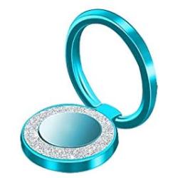 Glitter Bling Bling Phone Ring Holder,Sparkle Phone Ring Kickstand, Cell Phone Finger Ring Grip for Almost All Phones,Pad(Blue)