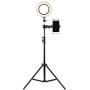 ALEXTREME LED Selfie Ring Light Lamp Cell Phone Holder for Live Stream Makeup Mini Video Dimmable Camera Ringlight for Studio Stand Photography 16cm (Tripod NOT Included)