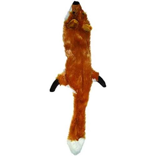 SPOT Ethical Pets Plush Skinneeez Fox 14-Inch Stuffingless Dog and cat squeaking Toy, Multicolor (5498)