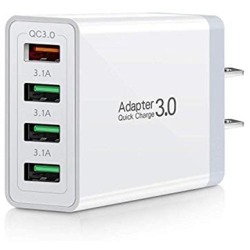 Fast Charge QC 3.0, Portable USB Wall Charger, iSeekerKit 4Ports USB Wall Charger Adapter [QC3.0+3.1A] Compatible with Wireless Charger, Samsung Galaxy S9 S8/Note 8 9, iPhone, iPad,LG, HTC 10 and More