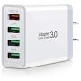 Fast Charge QC 3.0, Portable USB Wall Charger, iSeekerKit 4Ports USB Wall Charger Adapter [QC3.0+3.1A] Compatible with Wireless Charger, Samsung Galaxy S9 S8/Note 8 9, iPhone, iPad,LG, HTC 10 and More