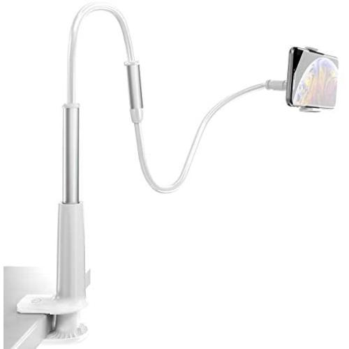 Gooseneck Cell Phone Holder, licheers Flexible Lazy Holder Phone Stand for Phone 11 Pro XS Max XR X 8 7 6 6S Plus, Samsung and 3.5-7 Inch Devices, Overall Length 43.3In (White)