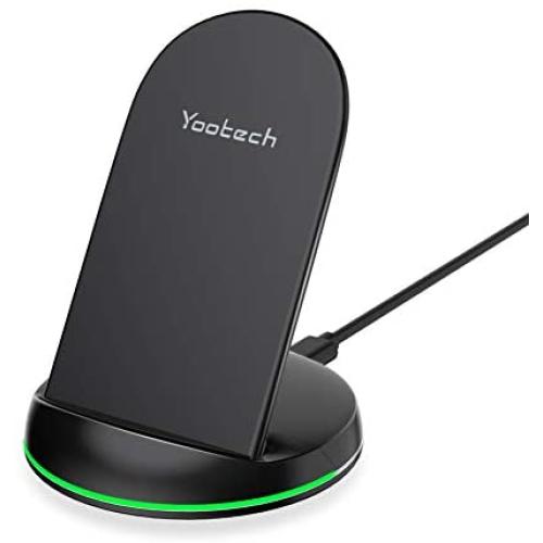 Yootech Wireless Charger Qi-Certified 10W Max Wireless Charging Stand, Compatible with iPhone SE 2020/11/11 Pro/11 Pro Max/XS MAX/XR/XS/X/8, Galaxy S20/Note 10 Plus/S10/S10 Plus(No AC Adapter)