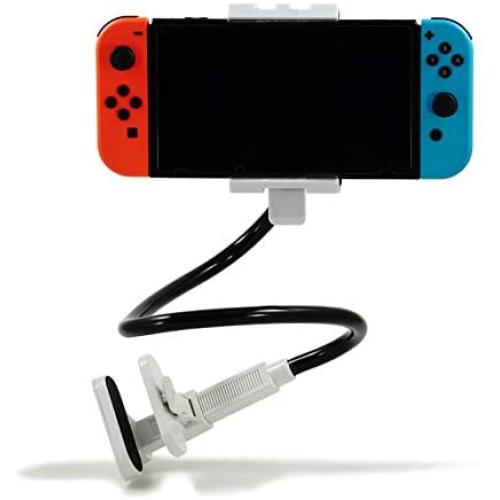 NockNock Stand Holder for Nintendo Switch and Smartphones Samsung Android S8 S9 iPhone, Gooseneck Long Arm (Pink)