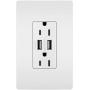 Legrand - Pass & Seymour TM826USBWPWCCV4 Legrand radiant Decorator Outlet with 3.1 Amp USB Charger, Comes with Wall Plate, White