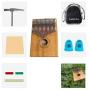 Kalimba, Finger Piano17 key Thumb Piano Mbira Mahogany Wood Kalimba Beginner Music Instrument with Tuning Hammer/Bag/Pickup/Key Stickers