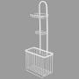 mDesign Free Standing Toilet Paper Holder Stand and Dispenser, with Storage for Tablet, Magazines, Books, Cell Phone While Dispensing 1 Roll - for Bathrooms/Powder Rooms - White