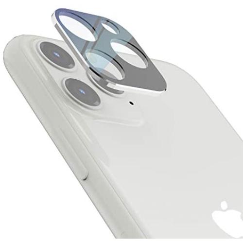 LOZA for iPhone 11 Pro 5.8"/11 Pro Max 6.5" Camera Lens Screen Protector, Metal Frame Bubble Free High Definition Anti-Scratch Screen Protector Camera Lens for New iPhone 11 Pro/11 Pro Max (Silver)