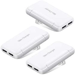 USB Charger Plug, Excgood Ultra Compact USB Wall Charger Foldable Wall Plug Compatible with Home Camera, iPhone 11 Pro Max/Xr/Xs/X, Galaxy S10/9/8, Pixel and More Smartphone, 3-Pack,White