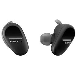 Sony WF-SP800N Truly Wireless Sports In-Ear Noise Canceling Headphones with mic for phone call and Alexa voice control, Black