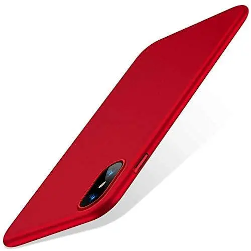 TORRAS Slim Fit iPhone Xs Case/iPhone X Case, Hard Plastic PC Super Thin Mobile Phone Cover Case with Matte Finish Coating Grip Compatible with iPhone X/iPhone Xs 5.8 inch, Red TORRAS Slim Fit iPhone Xs Case/iPhone X Case, Hard Plastic PC Super Thin Mobile Phone Cover Case with Matte Finish Coating Grip Compatible with iPhone X/iPhone Xs 5.8 inch, Red