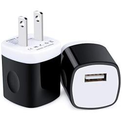 Single Port Wall Charger, 2Pack 5V/1A USB Charger Block Plug Box Power Adapter Cube Compatible iPhone 11/XR/X/8/7/6,Samsung Galaxy S20/10/9/8,Note10/9/8,LG Stylo 6 5 4,Moto,iPad,Android Phone Charger