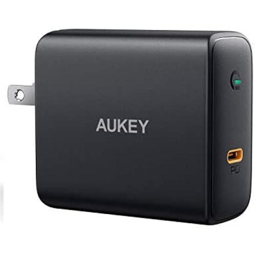 USB C Charger AUKEY 60W PD 3.0 Charger [ GaN Power Tech ] Power Delivery Wall Charger Fast Charger with Foldable Plug for MacBook Pro/Air, Dell XPS 13, HP Spectre, iPhone 11 Pro Max, iPad Pro and More