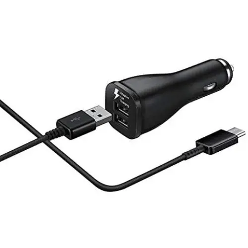 Samsung Fast USB C Dual-Port Car Charger with Type C Cable 5ft Compatible for Samsung Galaxy S10 Plus/S10/S10e/S9/S9 Plus/S8/S8 Plus/S8 Active/Note 10 Plus/Note 9/8/A20/A50/A70, LG V40/V30/G6/G5 Samsung Fast USB C Dual-Port Car Charger with Type C Cable 5ft Compatible for Samsung Galaxy S10 Plus/S10/S10e/S9/S9 Plus/S8/S8 Plus/S8 Active/Note 10 Plus/Note 9/8/A20/A50/A70, LG V40/V30/G6/G5