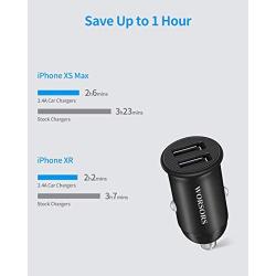 Worsors Car Charger, Dual USB 4.8A/24W Compatible for Apple iPhone 11/Pro/Max/XS/XR/X/8 Plus/8/7/6S/6/5S/5C, iPad, Mini All Metal Flush Fit Car Adapter with 2 Pack 3.3ft Fast Charging Braided Cable