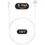 FEEL2NICE 5 Pack 10ft Charger Cord for Long 10 Foot iPhone Charging Cable/Data Sync Fast iPhone USB Charging Cable Cord Compatible with iPhone X Case/8/8 Plus/7/7 Plus/6/6s Plus/5s/5,iPad Case(White) FEEL2NICE 5 Pack 10ft Charger Cord for Long 10 Foot iPhone Charging Cable/Data Sync Fast iPhone USB Charging Cable Cord Compatible with iPhone X Case/8/8 Plus/7/7 Plus/6/6s Plus/5s/5,iPad Case(White)