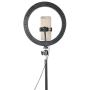 Qiilu 10 Inch Dimmable LED Ring Fill Light,USB Camera Video Lamp with Tripod Phone Clip Set