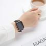 WFEAGL Leather Bands Compatible with Apple Watch 38mm 40mm 42mm 44mm, Top Grain Leather Band Slim & Thin Wristband for iWatch Series 5 & Series 4/3/2/1 (Black Band+Rose Gold Adapter, 38mm 40mm)