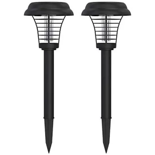 2Pcs Solar Powered Bug Zapper LED Light Insect Mosquito Killer Lamp for Indoor Outdoor Use 2Pcs Solar Powered Bug Zapper LED Light Insect Mosquito Killer Lamp for Indoor Outdoor Use