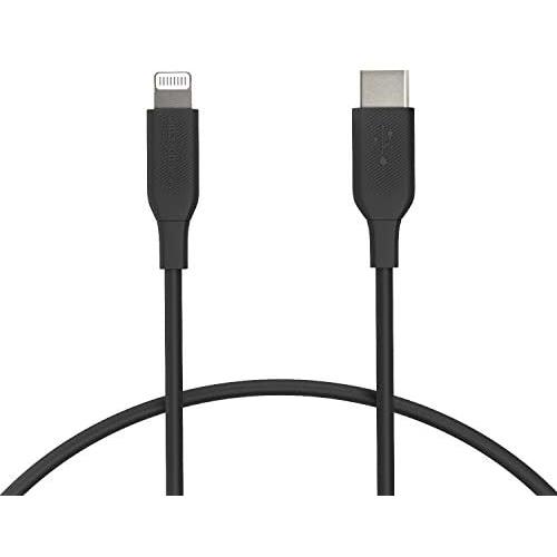 AmazonBasics USB-C to Lightning Cable, MFi Certified Apple Charger for iPhone 11 Pro/11 Pro Max - Black, 1-Foot