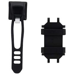Bike Combo Power Mount, Universal Bicycle Smart Phone and Power Bank Holder, Adjustable Silicone Handlebar Rack for iPhone, Samsung Galaxy, 4” to 6” Phones (Black)